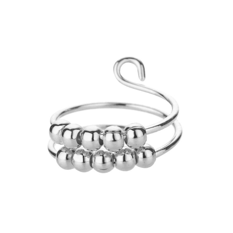 Популярные спиральные бусины можно вращать для снятия тревоги, кольцо-открывашка из k-золота, простое мужское и женское кольцо с бусинами