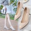 Fashion Trend Casual Women's Shoes, Sexy Thin Pointed Middle Heel Women's Shoes, Light and Mature Women's Single Shoes