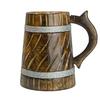 Handmade Wooden Beer Mug, Mango Wood with Sheesham Finish, Barrel Style, Lightweight & Durable, for Craft Beer