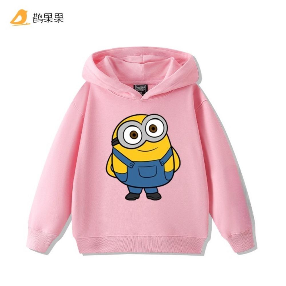 Minion Double-Sided Printed Children's Sweatshirt - Fall/Winter Boys' and Girls' Outdoor Loose Comfortable Hooded Top
