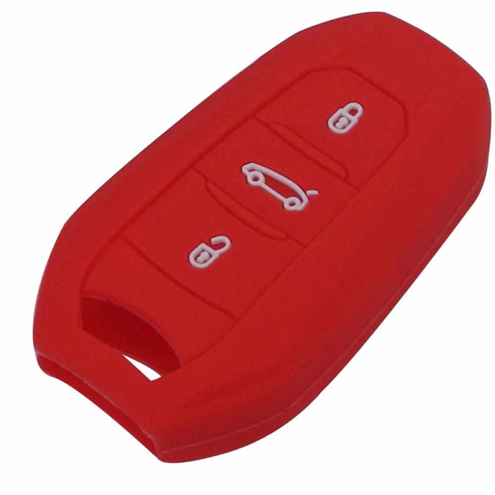 Силиконовый чехол для ключа jingyuqin 3 Buttons для Peugeot 508 301 2008 3008 4008 407 408 Citroen C5 C6 C4L CACTUS C3XR DS Smart Key