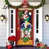 Waterproof Door Cover Christmas Colorful Print Decoration Backdrop Santa Claus Design Front