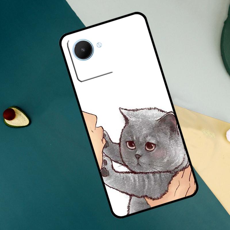 Милый мультяшный котенок с поцелуем Чехол для Realme GT7 Pro GT6 C67 C65 C63 C61 C55 C53 C51 C35 C71 C75 11 12 13 14 15 Pro Plus