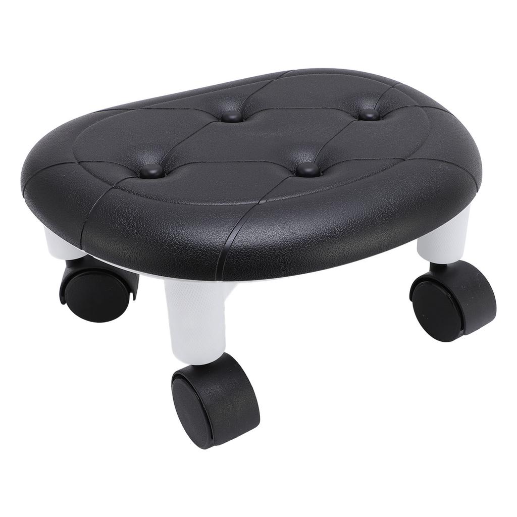 Low Rolling Stool with Wheels Ergonomic Heavy Duty Short Rolling Seat for Bedroom Living Room