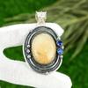 Sisters Day Deal Natural Picture Jasper Blue Topaz 925 Sterling Silver Pendant