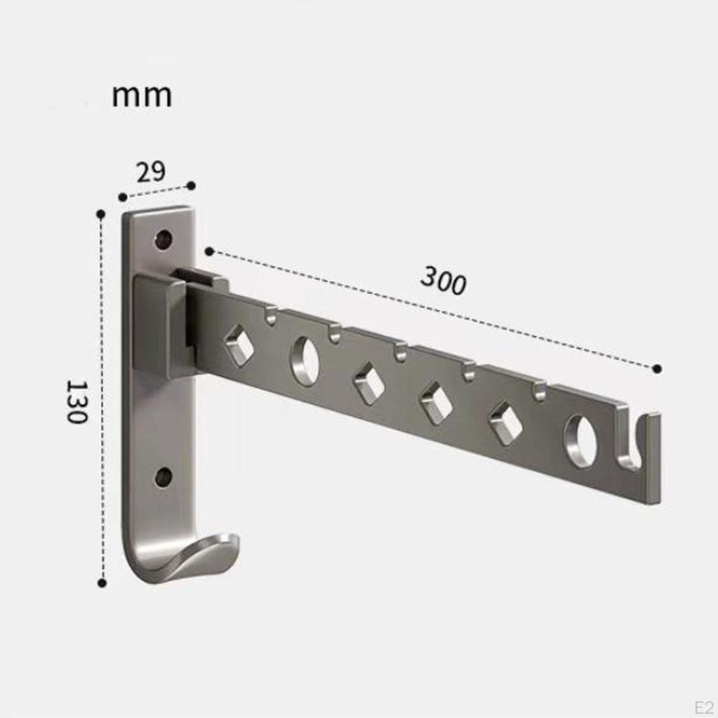 Wall Hanging Mounted Rack Clothes Holder Folding Punch Free Multifunctional Clothing Closet Storage