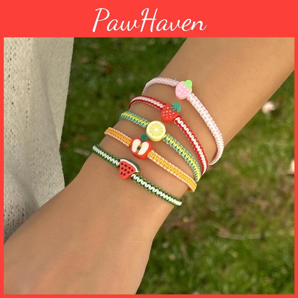 Summer Fruit Bracelet With Handmade Soft Clay For Women And Friendship Gifts