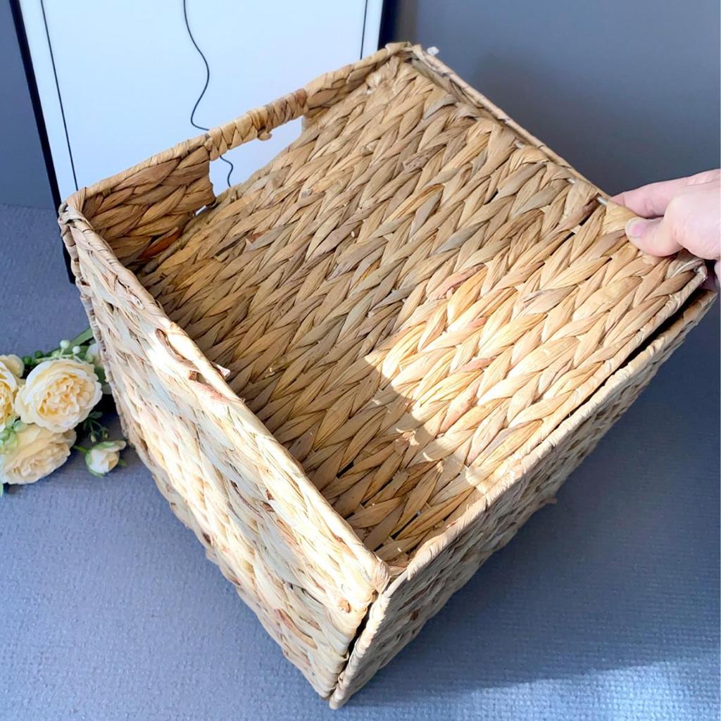 Gourd Straw Foldable Rattan Storage Basket - Bedroom Organizer