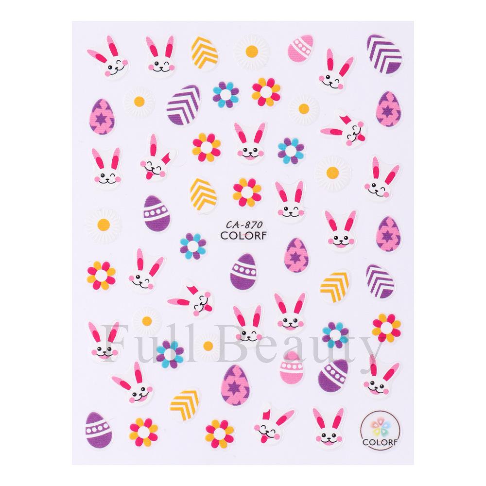 Пасхальные 3D наклейки для ногтей Цветочные растения Nail Art Наклейки Цветочные весенние ползунки Маникюрный декор