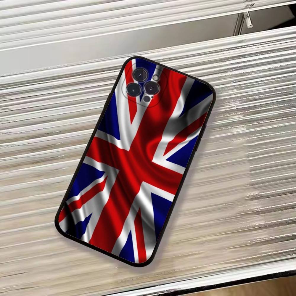 Англия Флаг-футбол соревнования чирлидинг Чехол для телефона Для iPhone 17,16,15,14,13,12,11 Plus,Pro Max,XS,Мягкий силикон Черный чехол