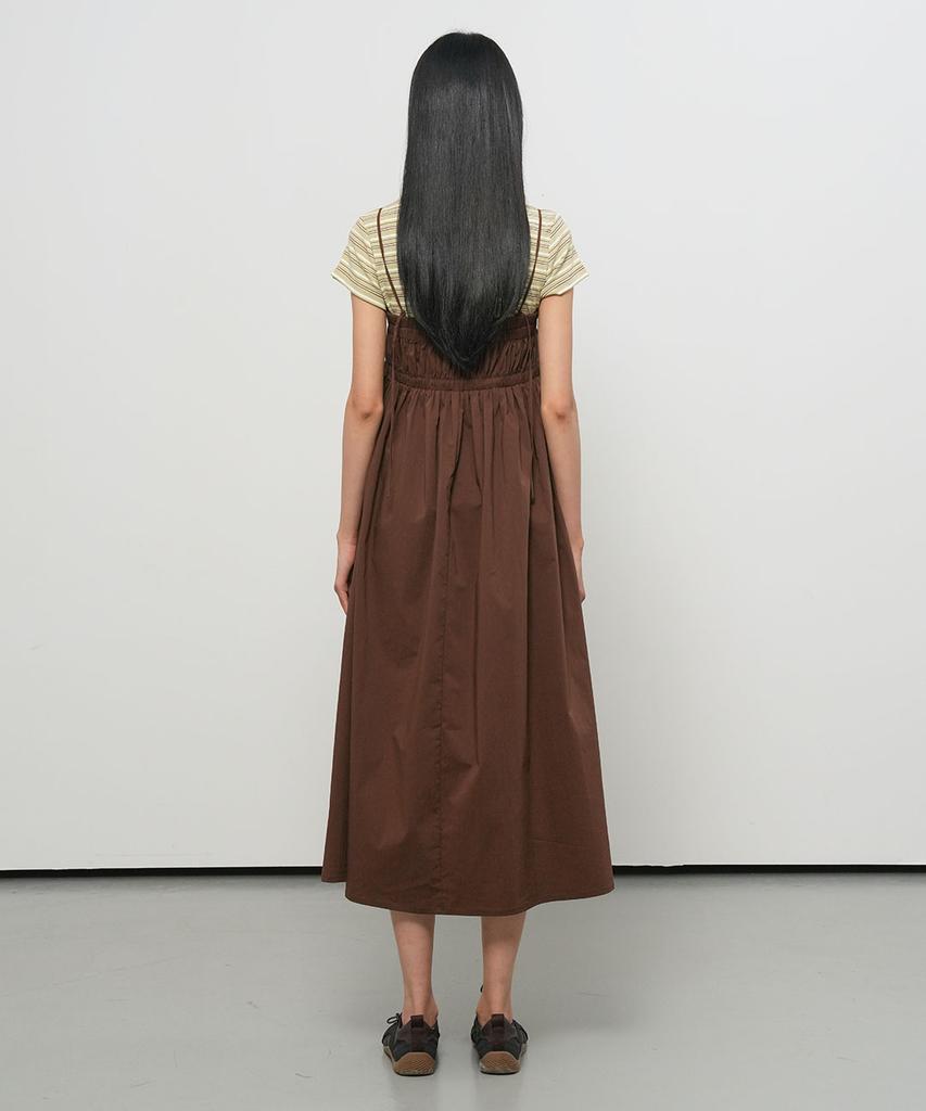 General Idea Shirred Banding Sleeveless Dress [Brown] / Gf2Lop516