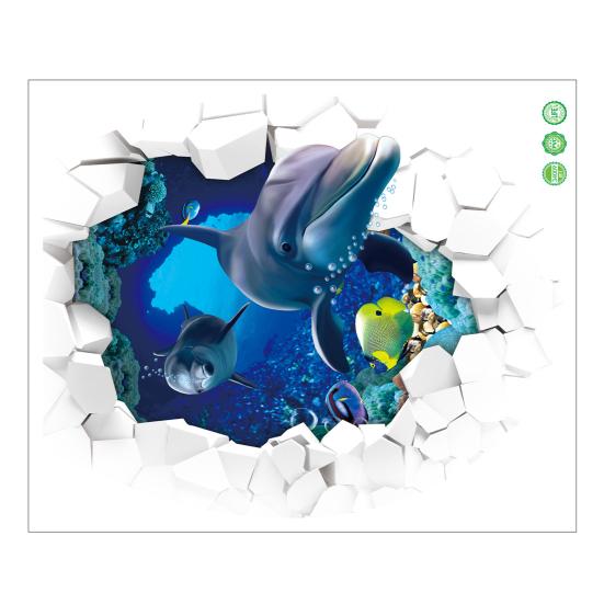 Наклейка на крышку унитаза с рисунком рыбы, водонепроницаемая, прочная, клейкая, для ванной комнаты дома, MIT