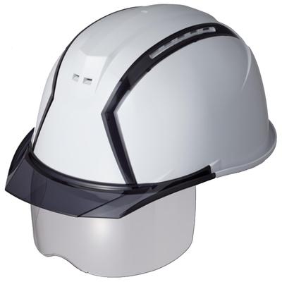 Рабочая каска Sumibe Techno Plastics MXCS-B N-COOL с защитным щитком и вентиляционными отверстиями, цвет: Снежно-белый/Дымчатый