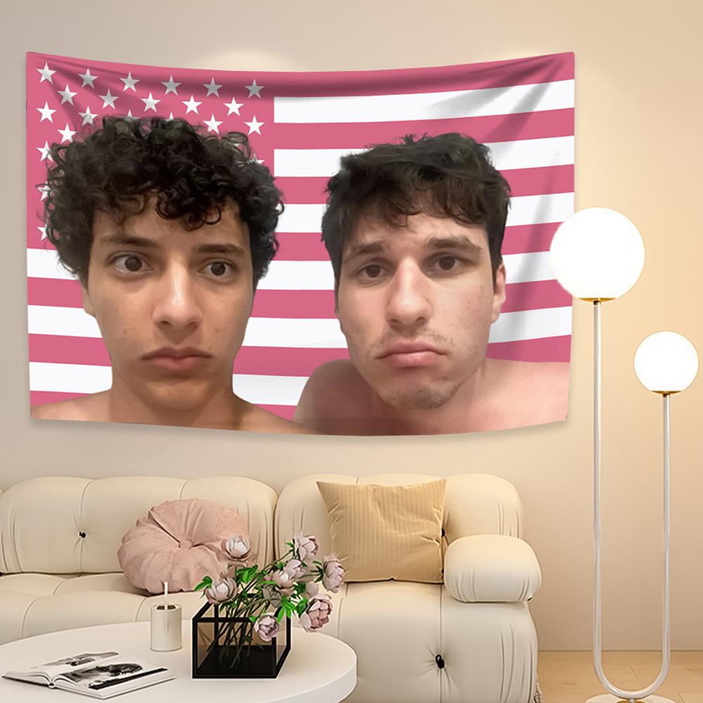 Hamzah And Martin Pink Tapestry Proud Slushy Noobz Tapestry Wall Hanging Aesthetic Home And Garden Flags Decor Background Cloths