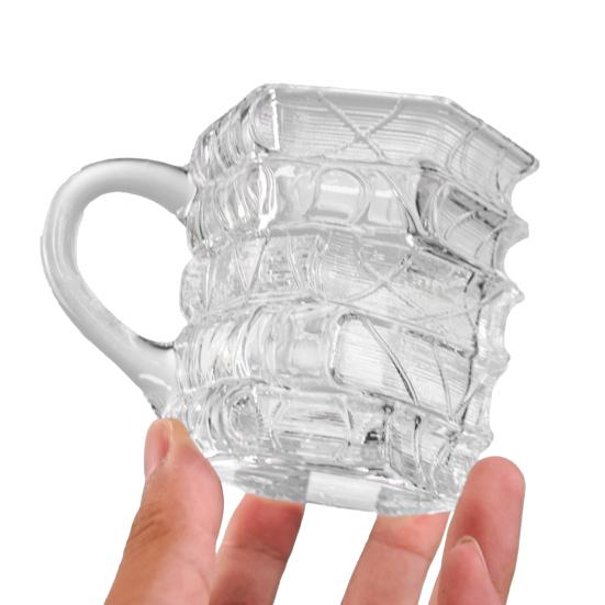 Стеклянная кружка на книжную тематику, расписанная винтажная кружка с книгами 200 мл, термостойкая, подарок для библиотекаря, безопасная