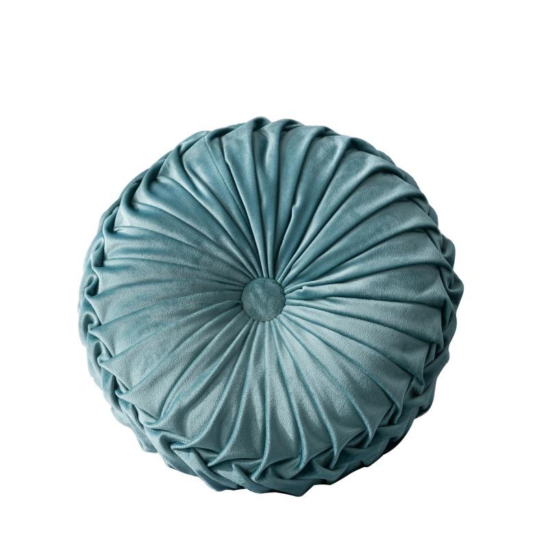 Velvet Pleated Round Pumpkin Throw Pillow For Sofa Decor