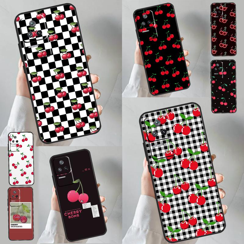 Чехол с узором вишни для Xiaomi 14 Ultra 13 11T 12T 13T Pro 12 Lite POCO X6 Pro M6 X3 X4 X5 M5s F3 F5