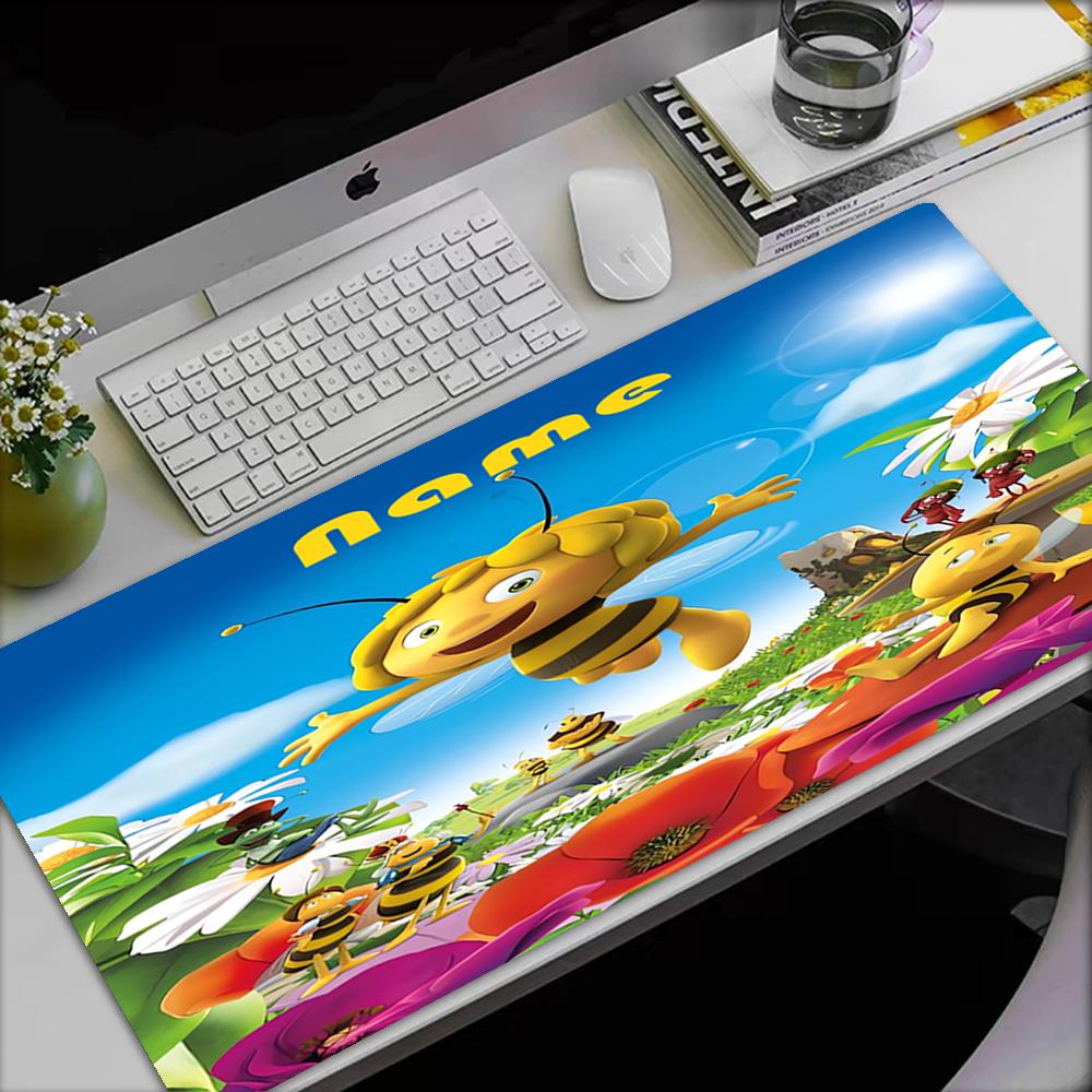 Custom Name Maya the Bee Theme Mouse Pad, Non Slip Rubber Base, Multifunctional Office & Home Decor, Perfect for Workspace Personalization.