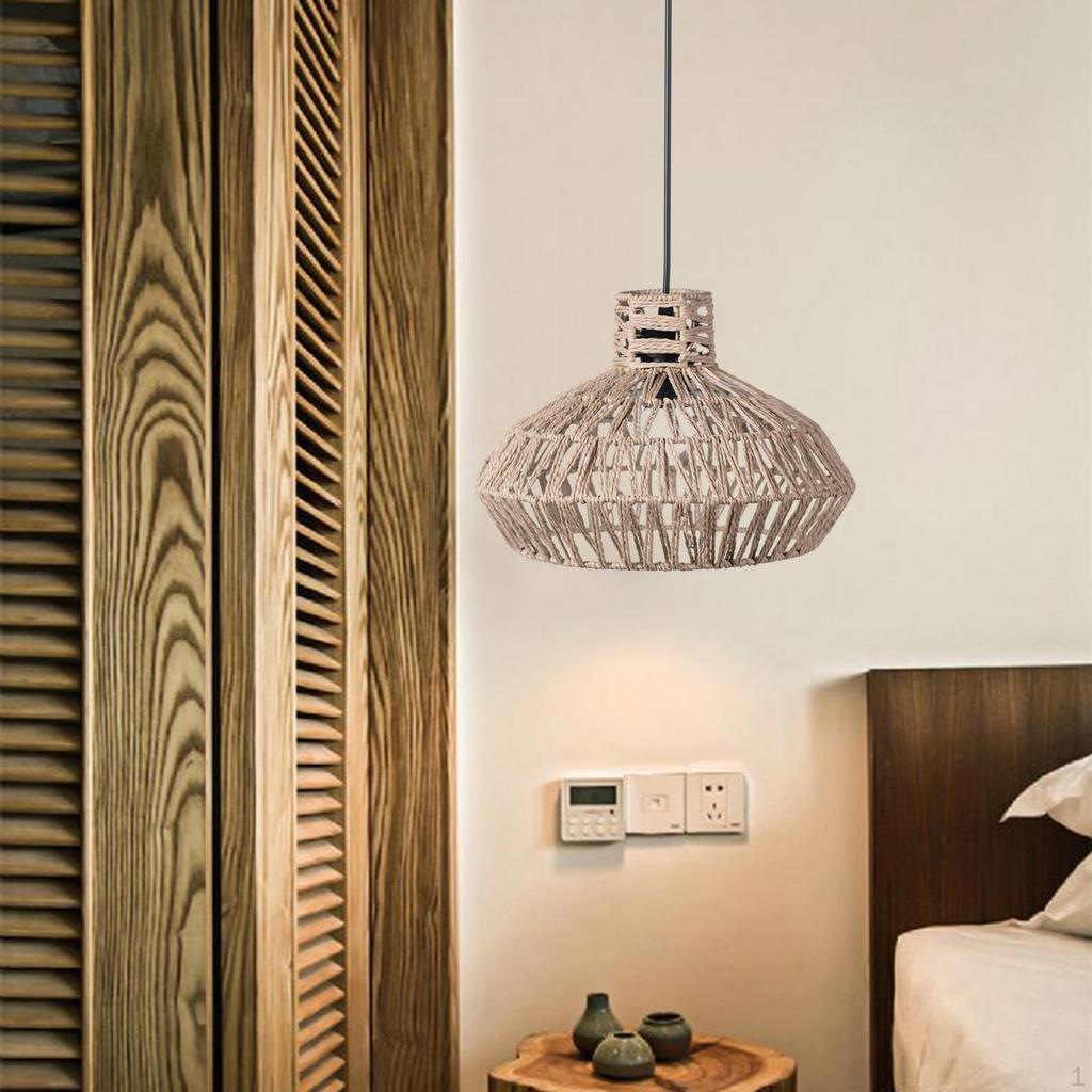 Плафон для потолочного фонаря, абажур, аксессуары, элегантный плетеный абажур из веревки ручной работы для