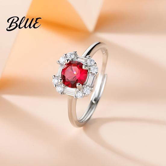 Wear-resistant Jewelry Set Red Zircon Love Heart Rhinestone Necklace Stud