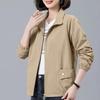 Short Coat Women's New Korean Version of Loose Fashion Simple Casual Versatile Solid Color Stand Collar Double Jacket Top