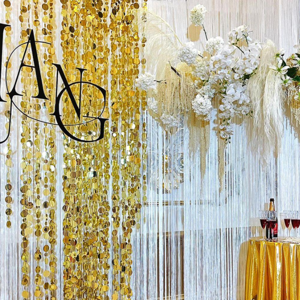 10 шт. ПВХ Блестящие Бусины Гирлянды Золотые Серебряные Блестки Занавес Фон Праздничные Принадлежности