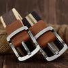 Unisex Design Casual Versatile Canvas Material Waist Belt Metal Needle Buckle Woven Pants Waist Belt Youth Student Jeans Belt