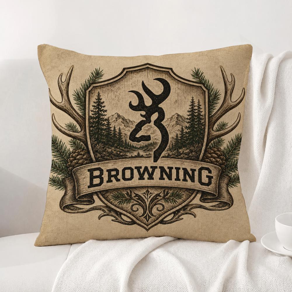 Brand Browning Cushion Cover Natural Linen Pillowcase Set AllinOne Decor Cushion Cover for Sofa Bedroom Chair