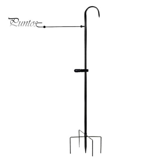 Подставка для флага в саду, многофункциональный держатель для флага во дворе с крючком для пастуха, толстая металлическая сегментированная подставка для флагштока для кормушек для птиц на открытом воздухе, флаги
