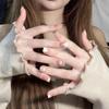 Милые ручная роспись котенка короткие ногти - Летние носимые наклейки для ногтей кошачий глаз