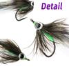 1#Grizzly Saddle Hackle 3D Fish Eyes Baitfish стример для пресноводных мокрых мушек для ловли окуня, щуки, рыболовных приманок