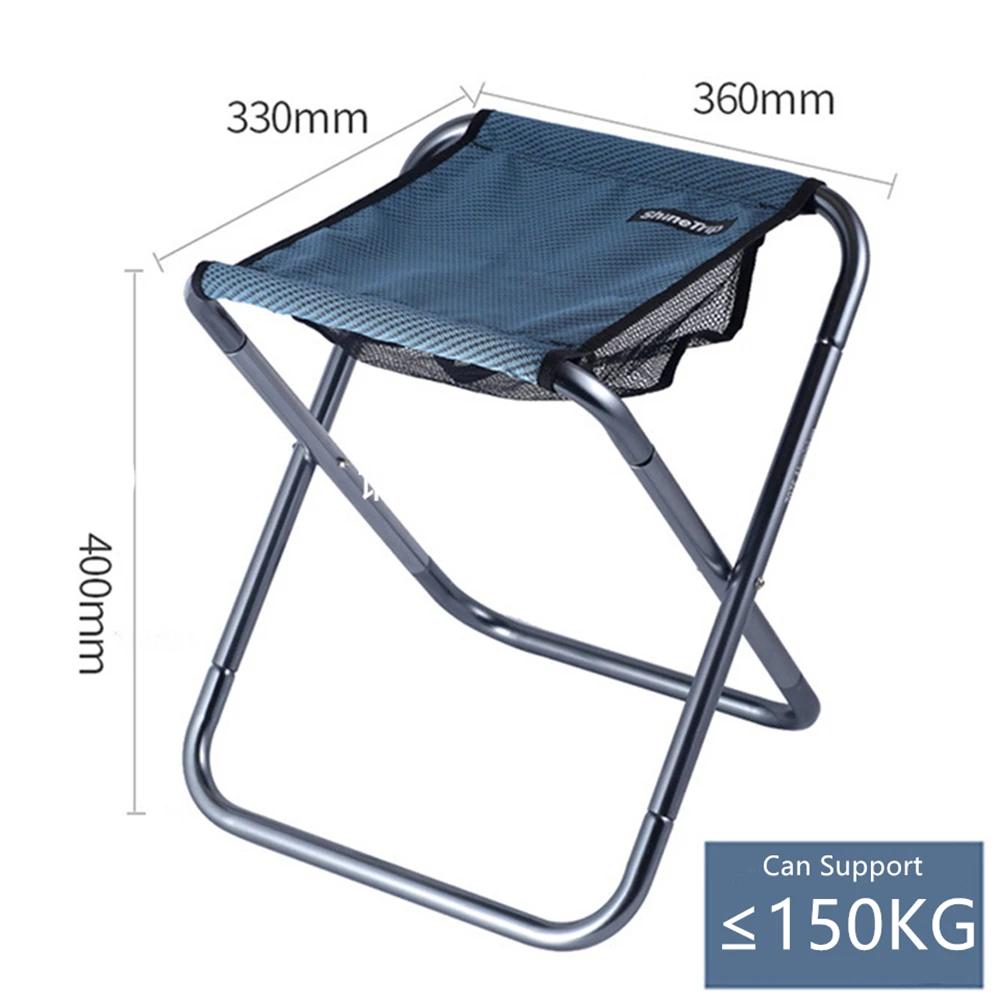 Folding Stool Camping Chair Seat for Fishing Seat Tools Aluminum Alloy Foldable Small Stool Bench Stool Outdoor Picnic Chair