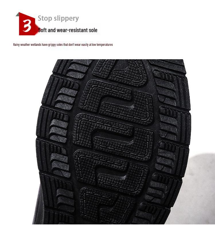 Men's Winter Cotton Shoes: Velvet-Lined, Thickened, Non-Slip, Durable, Warm Footwear for Middle-Aged & Elderly.