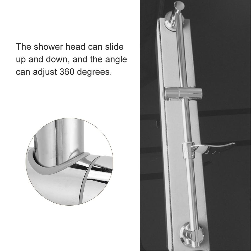 Stainless Steel Lift Type Shower Slide Bar Holder with Rod Soap Dish Suction Cup Install
