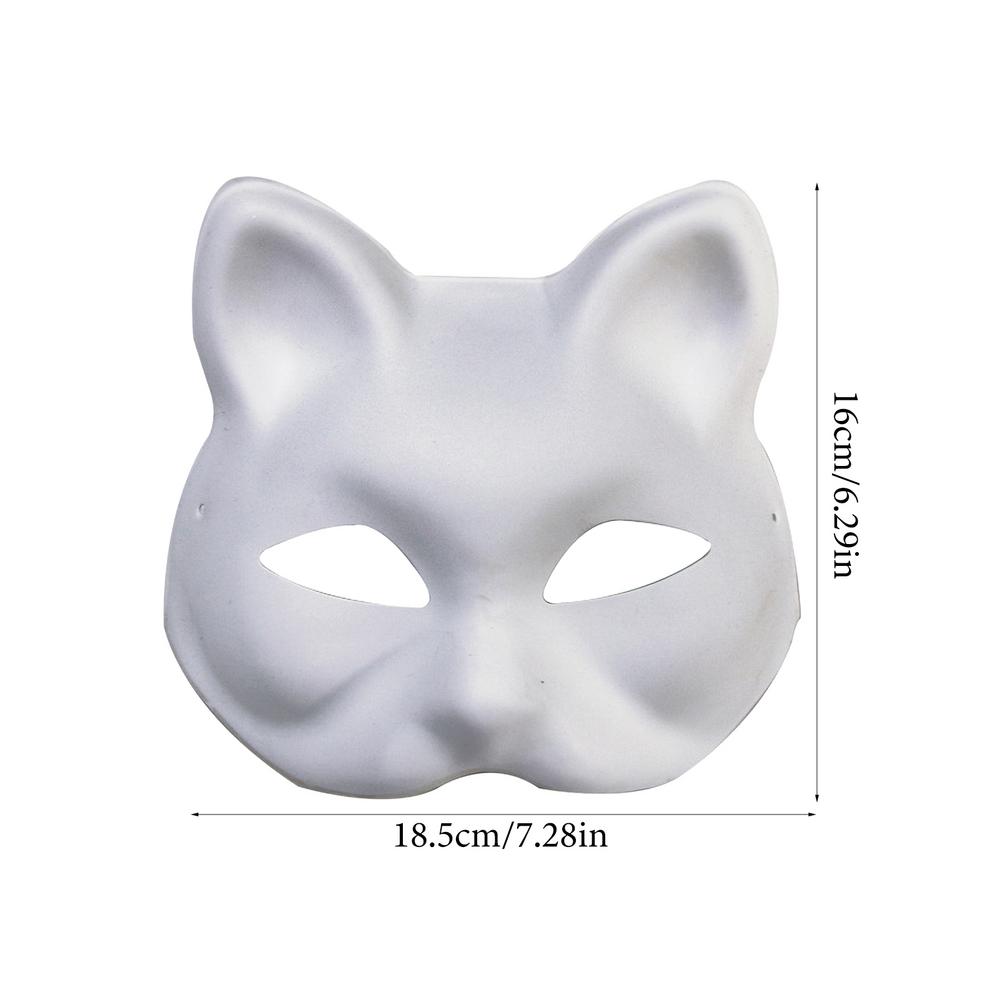 Masquerade Cat Face Masks Party Animal Half Facemasks Masks Props Paintable Blank Masks Party Halloween Cosplay Accessories