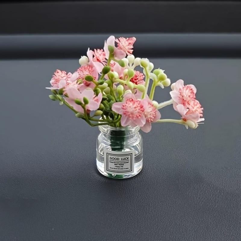 Нежные миниатюрные горшечные цветы в ассортименте цветов, декор из зелени для приборной панели автомобиля, настольные фигурки для DIY-поделок, домашнее украшение