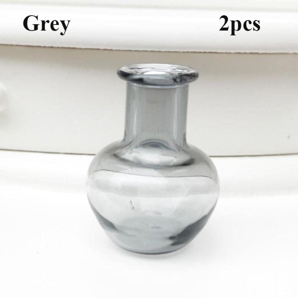 2pcs 6 Colors 1:12 DIY Kitchen Ornament Mini Glass Vase Doll House Decora Dollhouse Miniatures Vase