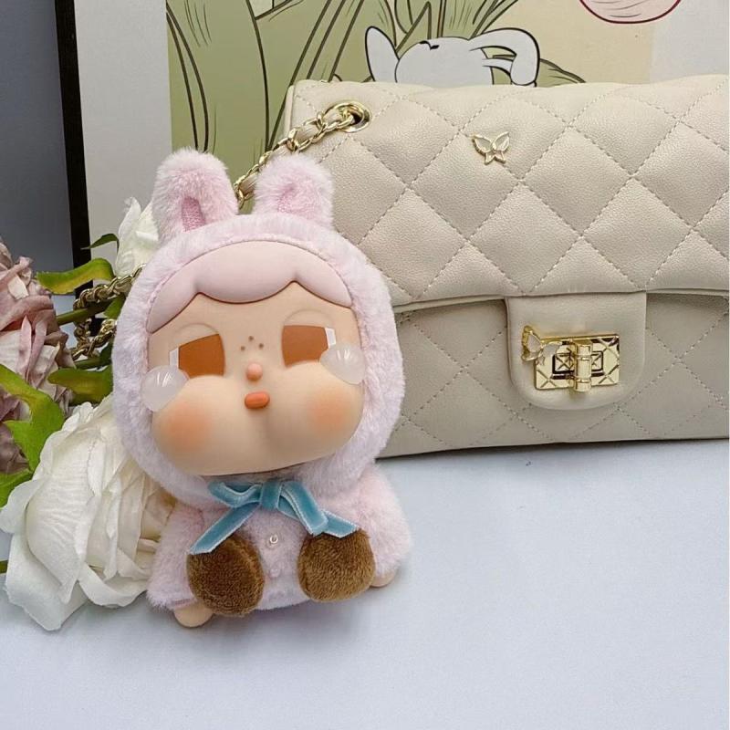 1 Piece Crybaby Animal Pendant Crybaby Crying Again Series Figures Sitting Plush Vinyl Face Doll Toy Bag Keychain Gift