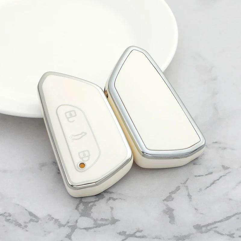 Для VW Volkswagen Golf 8 2020 Skoda Octavia A8 2021 SEAT Leon MK4 ТПУ Чехол для автомобильного ключа-пульта Крышка Корпус Брелок Аксессуары