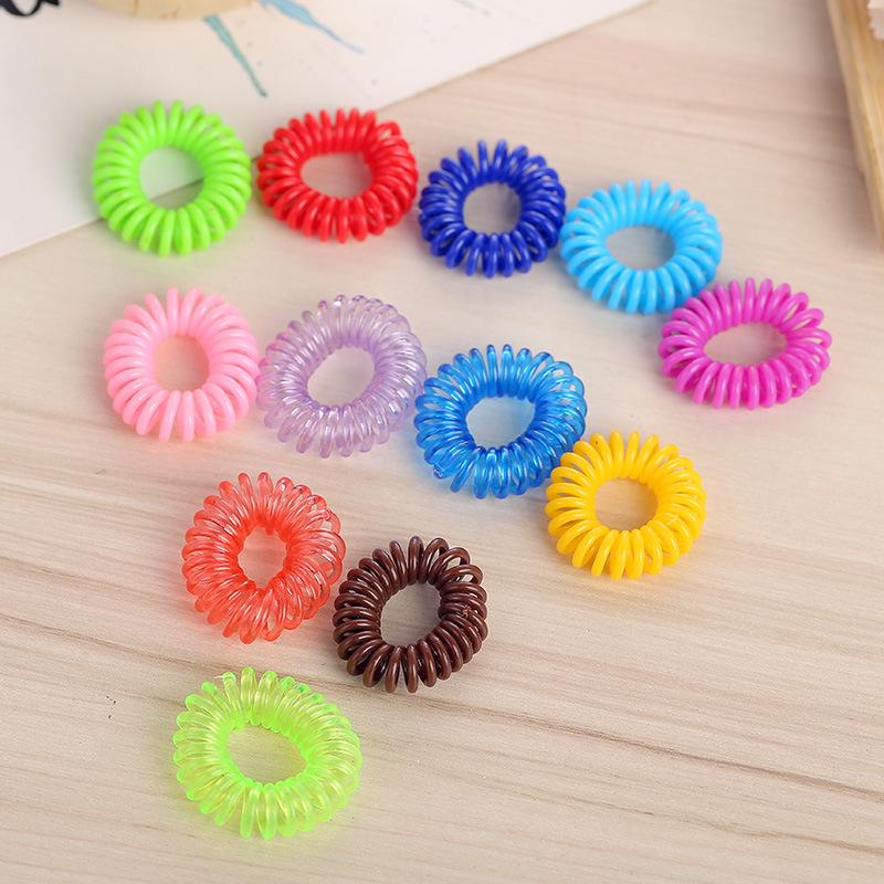 10pcs Hair Ring Rope Ponytail Holder Elastic Candy Telephone Line Hair Bands