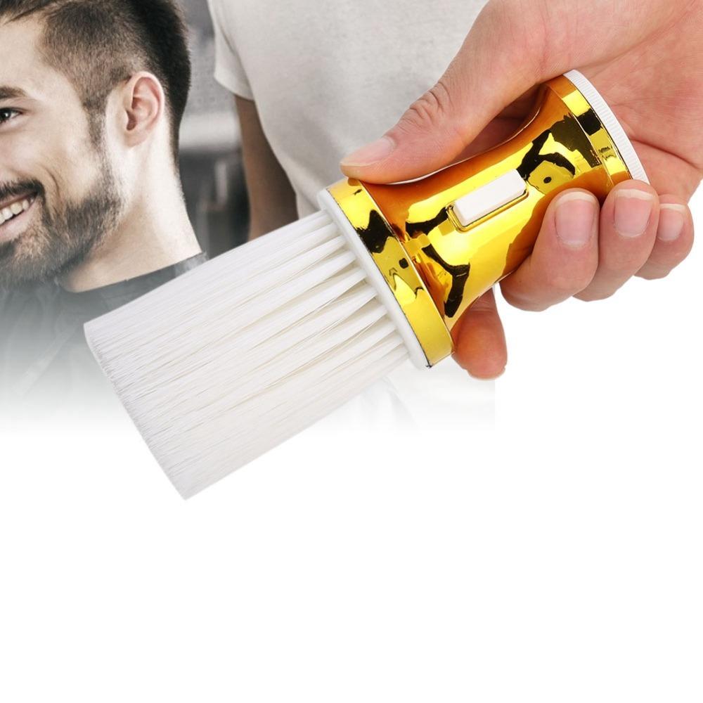 Ergonomic Handle Portable Hair Neck Cleaning Brush Gold Hair Styling Tool Beauty Salon