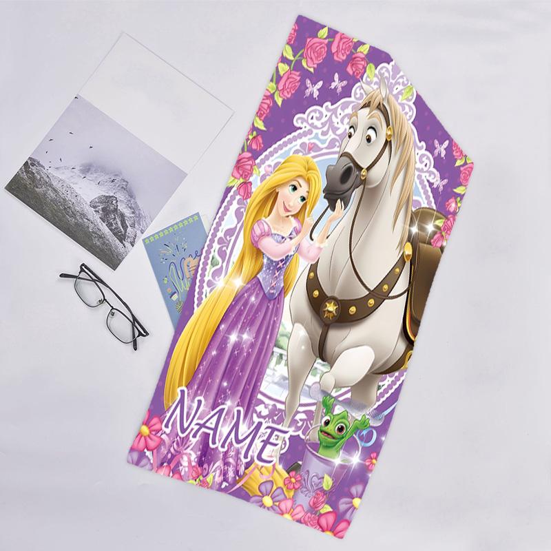 1pc Princess6 Beach Towel with Custom Name, Beach/Swimming/Bath/Picnic/Camping Towel, Suitable for Seaside Beaches