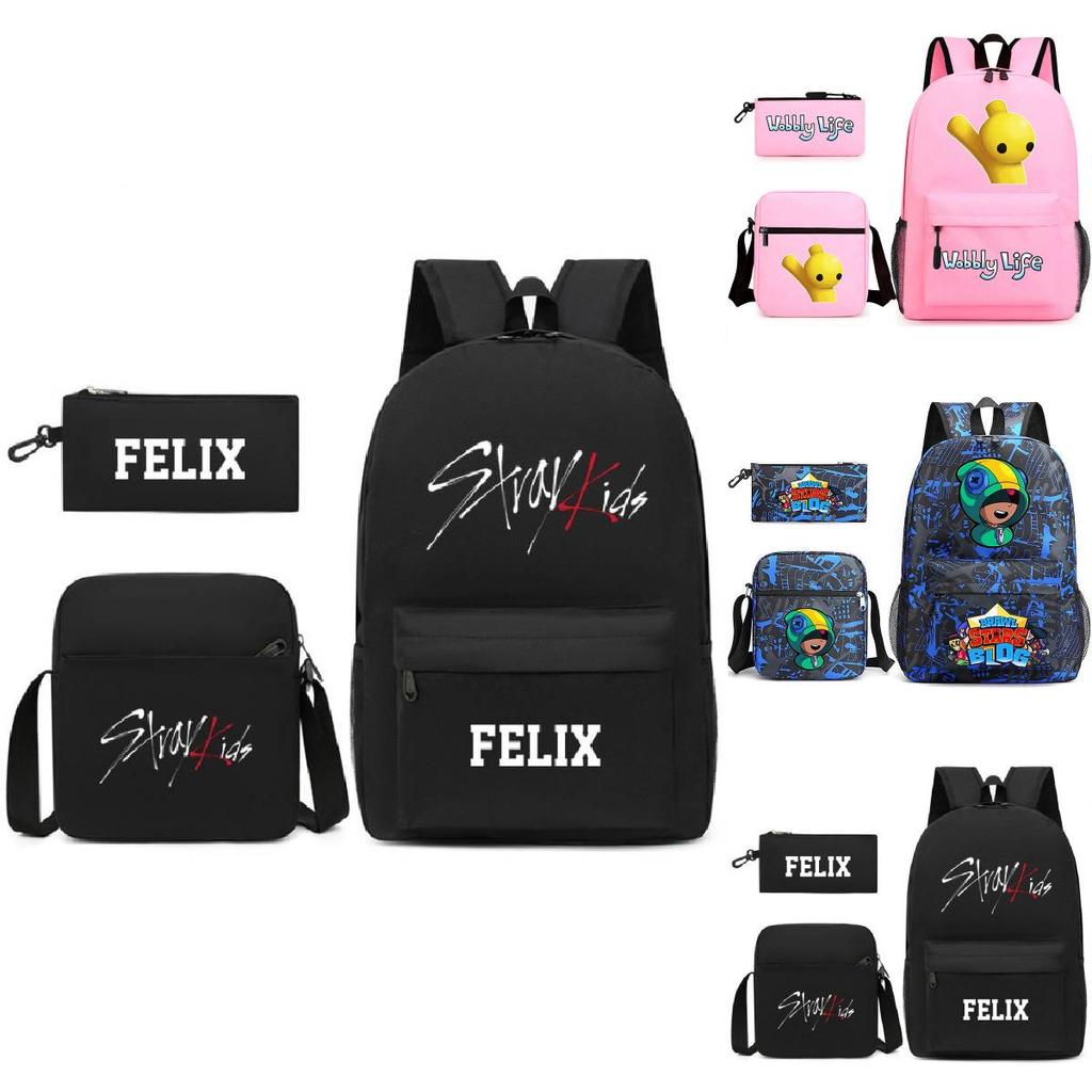 Стильный набор из трех сумок Mr Beast Lightning Cat, идеально подходящий для детей на школьных мероприятиях