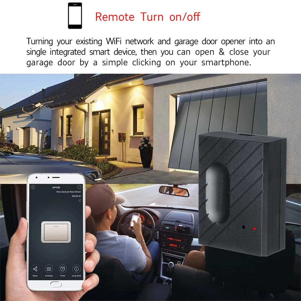 WiFi-переключатель DC 5V Контроллер ворот гаража для автомобильного открывателя ворот гаража Удаленное управление через приложение Управление по времени Голосовое управление