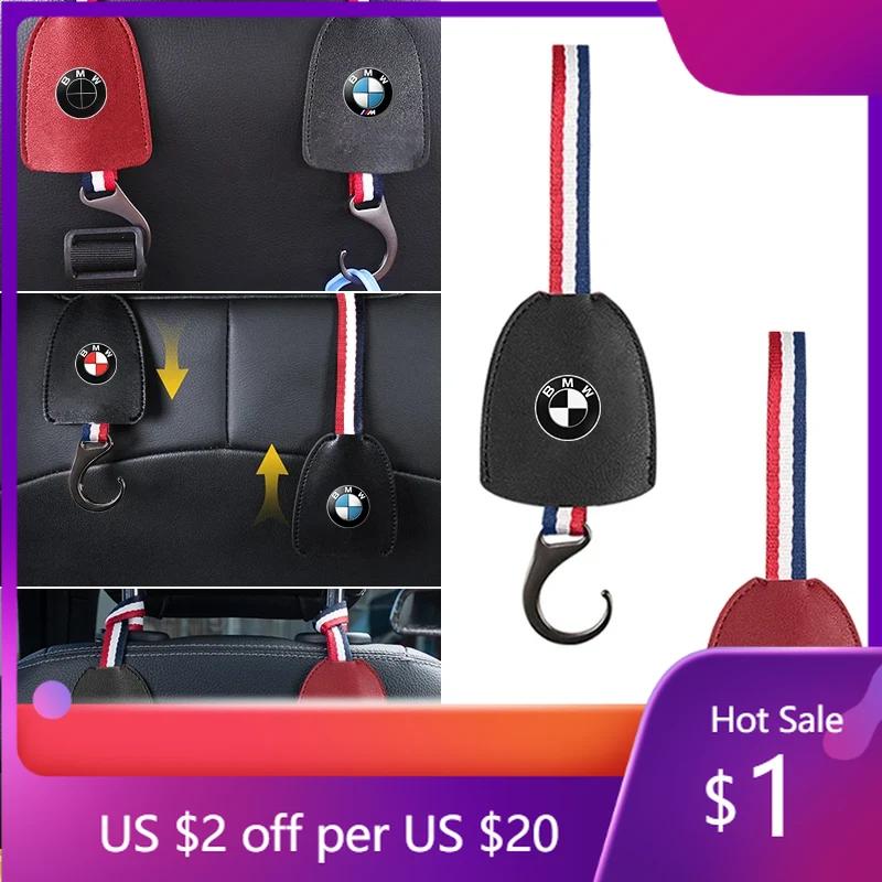 BAGO1 Car Interior Leather Storage Hook Hanger Sundries Organizer Holder For BMW M E34 E36 E60 E90 E46 F10 F20 F30 X5 X6 X1 M3 M5 M6