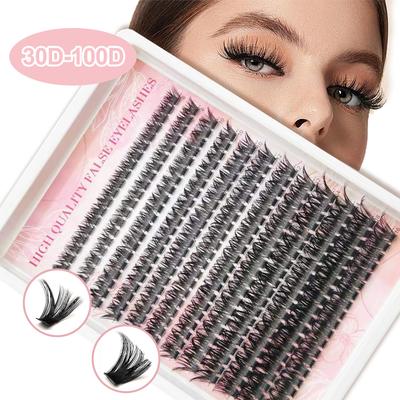 HOLLYLASH 240/640 Пучки 30D-100D Накладные Ресницы Натуральные&Густые&Пушистые 8-16мм Смешанная Длина DIY дома Пучковое Наращивание Ресниц Макияж