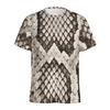 Fashion Snake Skin Pattern 3D Digital Printing T-shirt Men's Animal Skin Pattern Round Neck T-shirts Street Short Sleeved