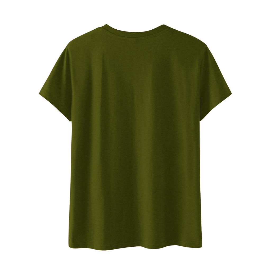 Women's Easter Bunny Print Neck Short Sleeve T-Shirt Top