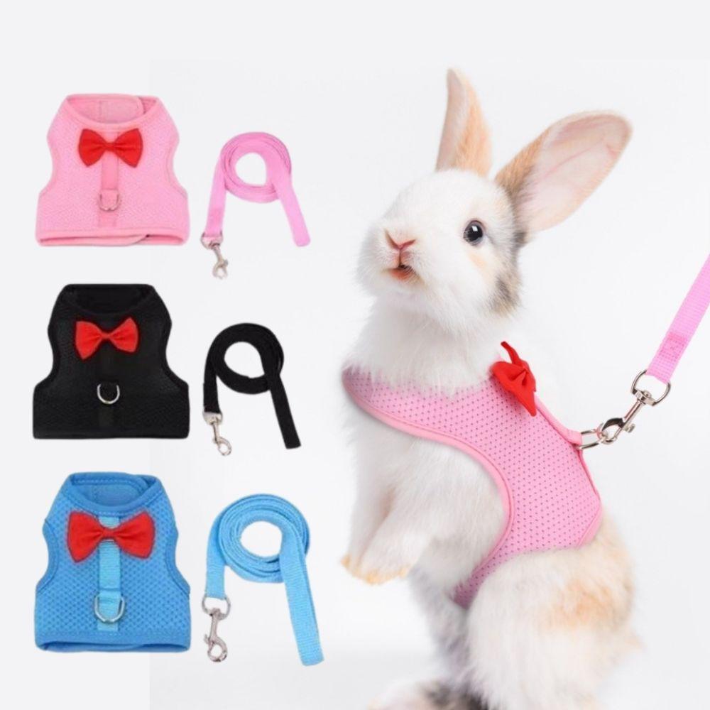 Polyester Rabbit Harness Vest Breathable Pet Walking Leash New Bunny Harness Leash Small Pets Use