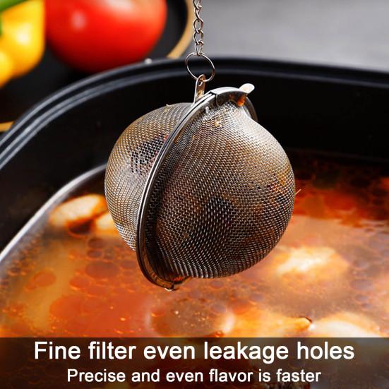 Заварочный чайник, универсальный шарик для приправ из нержавеющей стали, прочный шарик для ситечка для чая для листового чая и специй